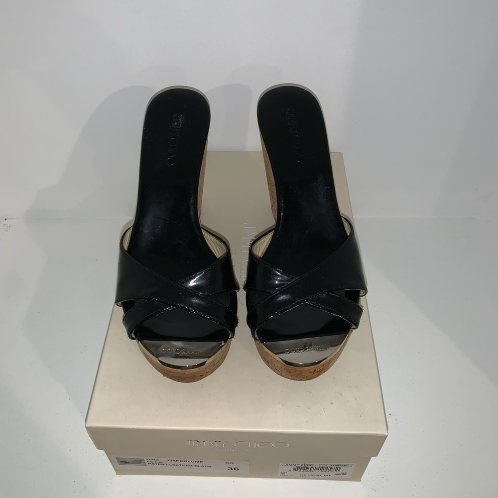 Jimmy Choo Leather Black wedge